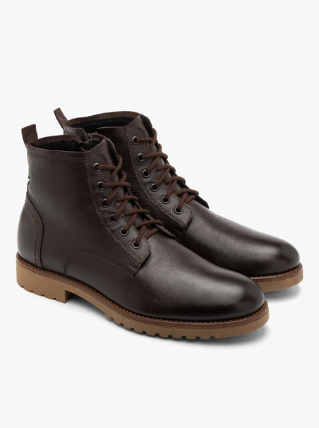 Dunkelbraune Herrenstiefel im Casual-Stil mit natürlicher Schafsfell-Isolierung