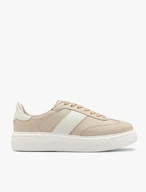 Sportliche Damen-Halbschuhe in Beige mit weißen Einsätzen