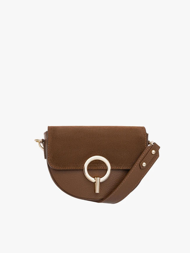 Kleine rote Handtasche mit goldenen Verzierungen
