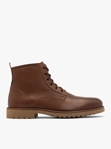 Braune Herrenstiefel im Casual-Stil mit natürlicher Schafsfell-Isolierung