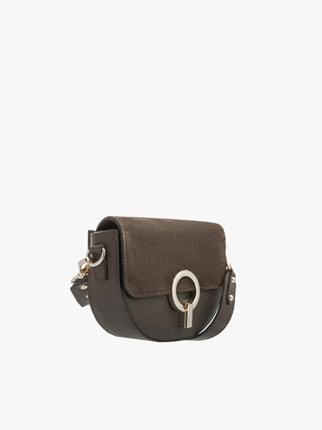 Kleine elegante Handtasche für Frauen mit goldenen Details