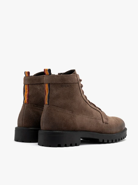 Graubraune Herrenstiefel aus Veloursleder