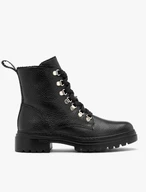 Schwarze Damenstiefel mit Zierhaken