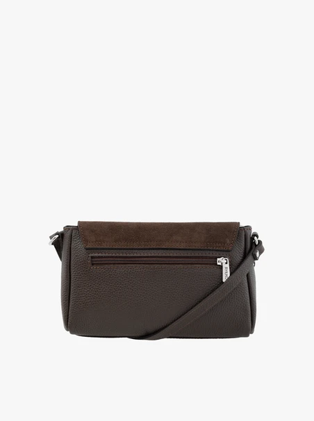 Handtasche aus braunem Bonded Leather mit Kette