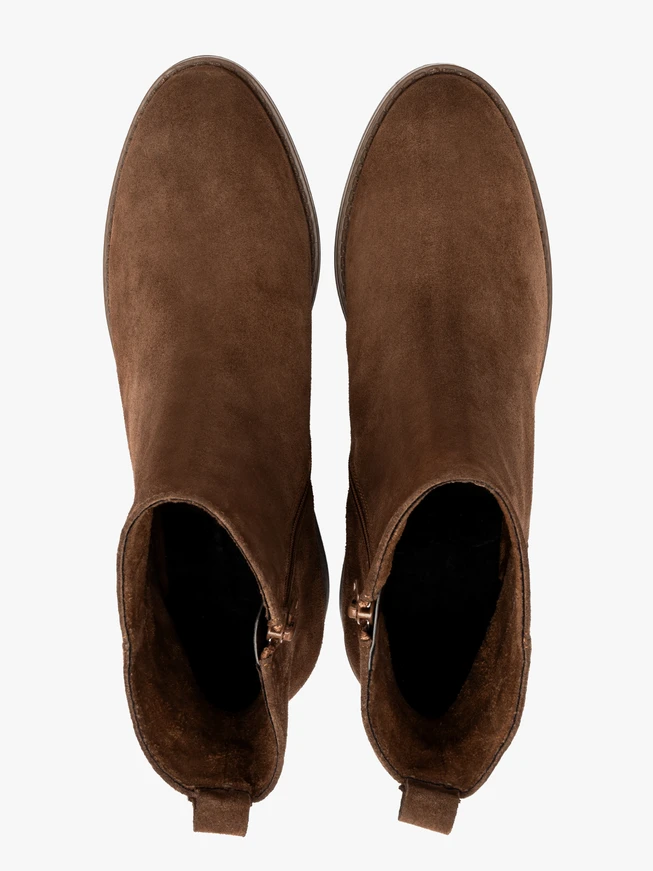 Braune Velours-Damenstiefel