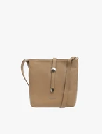 Beige mittelgroße Posttasche mit dekorativem Verschluss