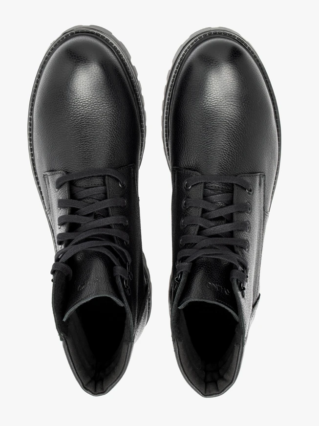 Schwarze Herrenstiefel aus Vollnarbenleder