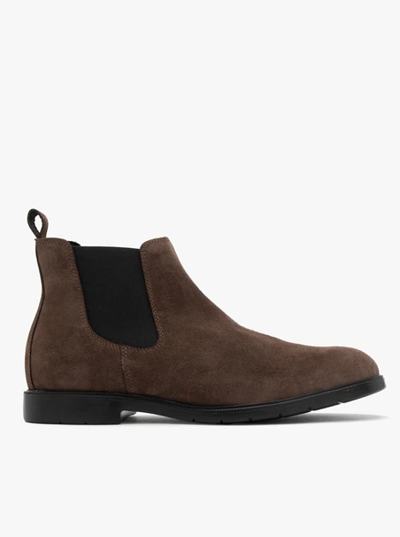 Herren-Pantoffeln aus Velours mit leichtem, flachem Boden