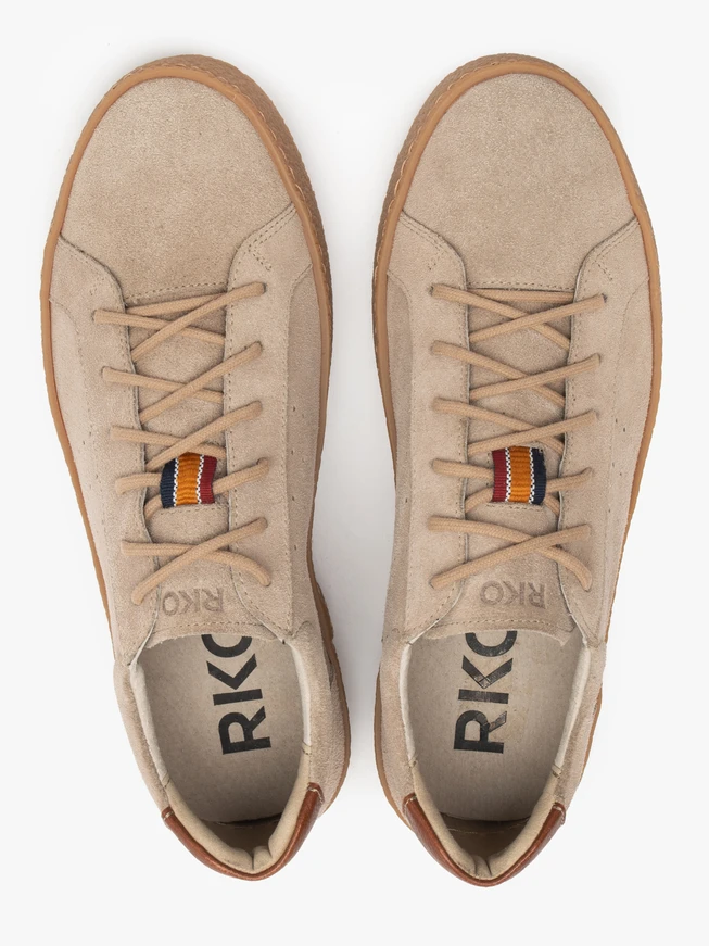 Beige Herren Schnürhalbschuhe