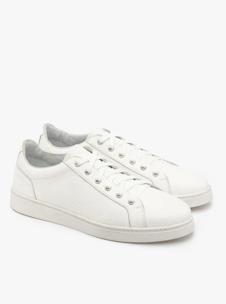 Weiße Herren-Halbschuhe im Sport-Stil