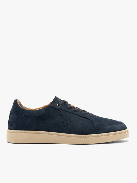Marineblaue Herren-Sneaker aus Velours