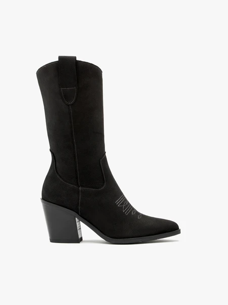 Schwarze Cowboystiefel mit halbhohem Schaft
