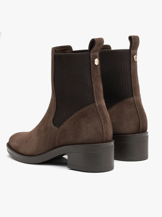 Braune Damen-Slingbacks mit dekorativem Gummiband