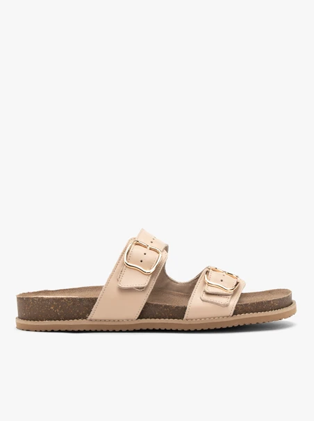 Flache Damen-Flip-Flops in Beige