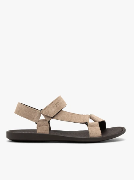 Beige Herren-Klettverschluss-Sandalen