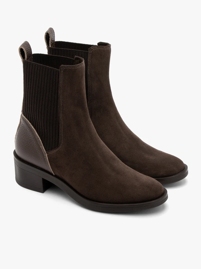 Braune Damen-Slingbacks mit dekorativem Gummiband