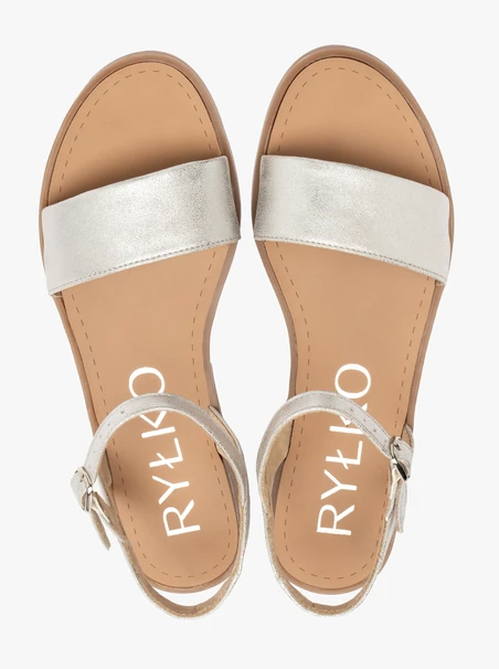 Flache Damen-Sandalen in Silber