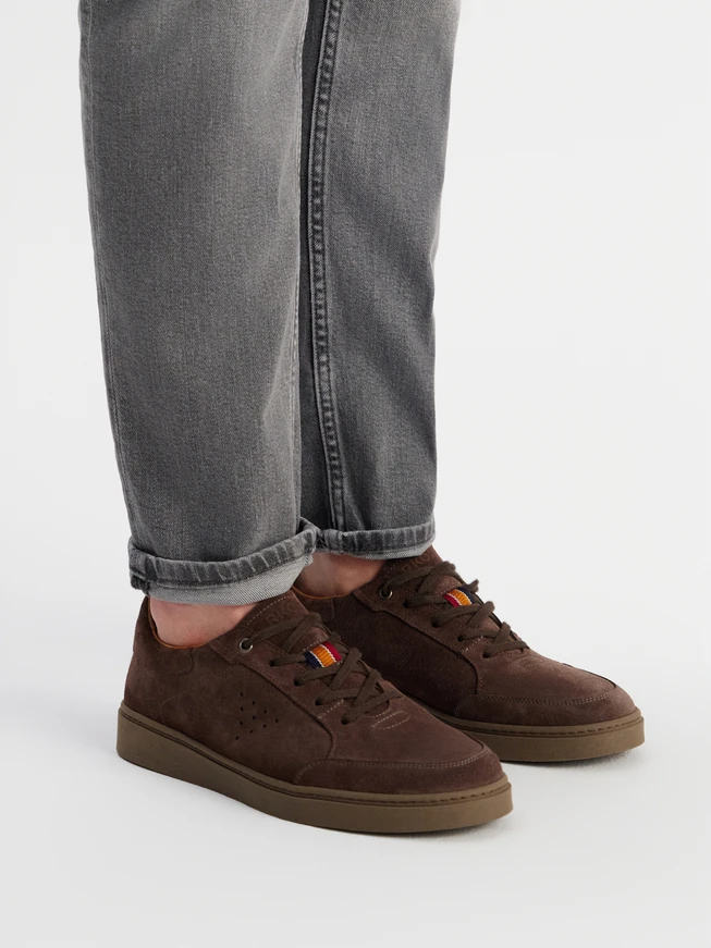 Graue Velours-Sneakers für Männer