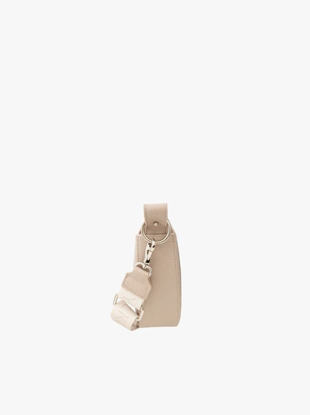 Beigefarbene Handtasche mit breitem Gurtband