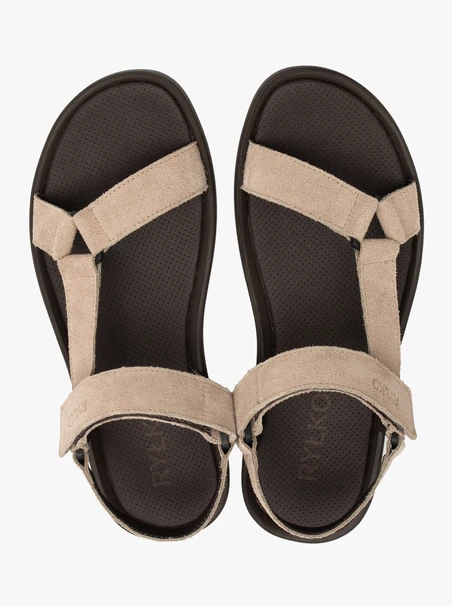 Beige Herren-Klettverschluss-Sandalen