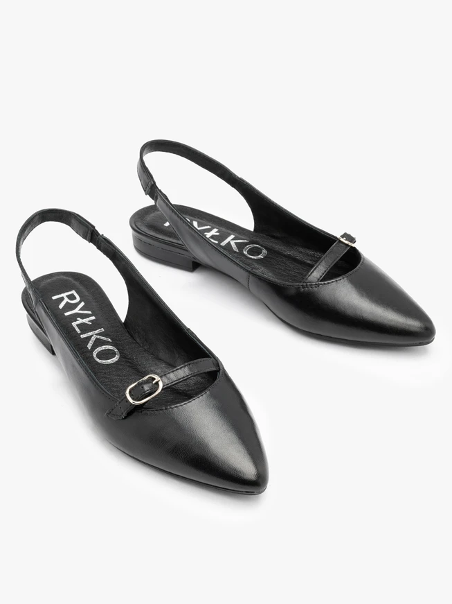 Schwarze Slingback-Ballerinas