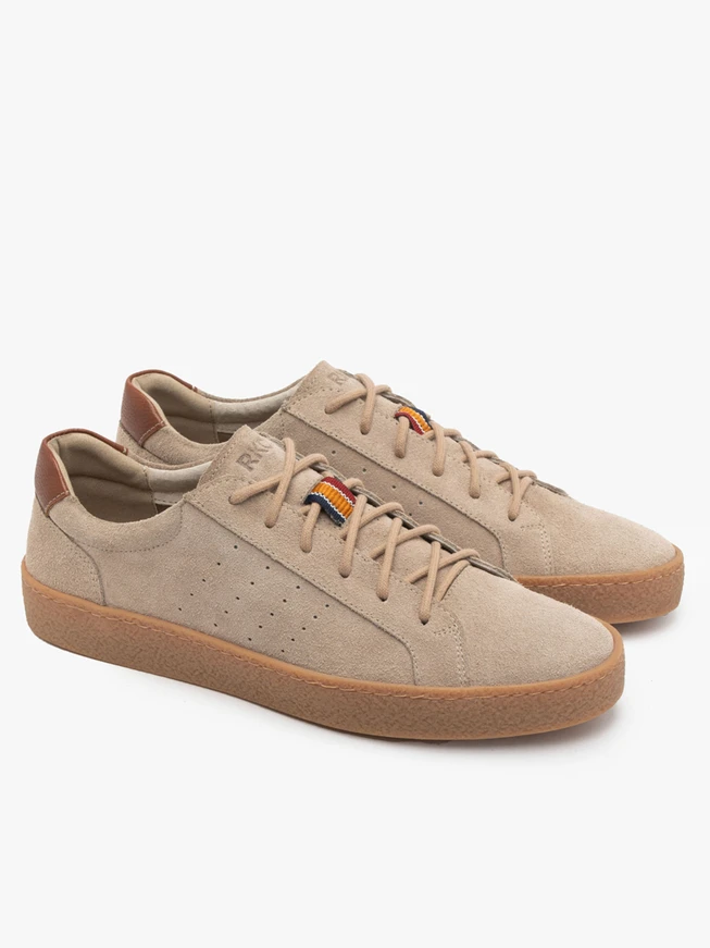 Beige Herren Schnürhalbschuhe