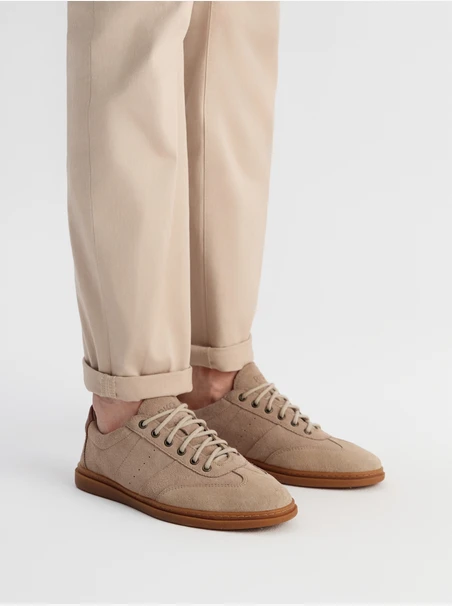 Graue Herren-Halbschuhe im Sport-Stil