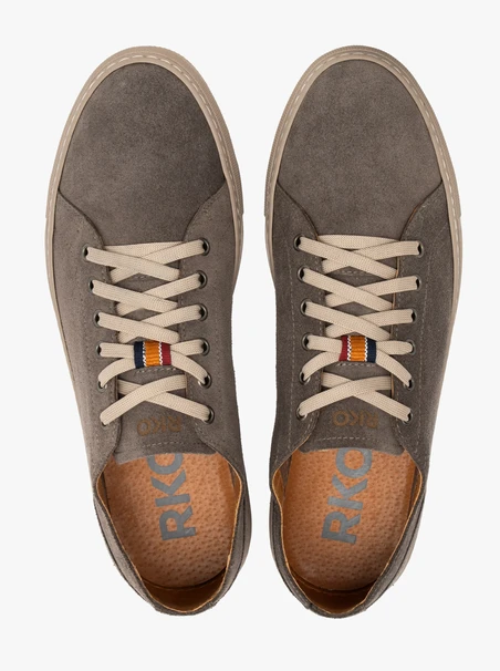 Graue Herren-Turnschuhe aus Veloursleder
