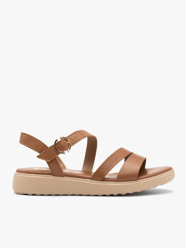 Hellbraune Damen-Sandalen