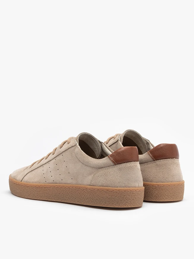 Beige Herren Schnürhalbschuhe