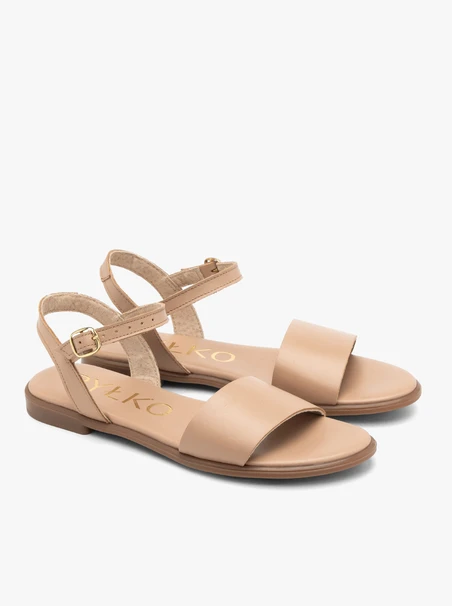 Flache Sandalen für Frauen in Beige