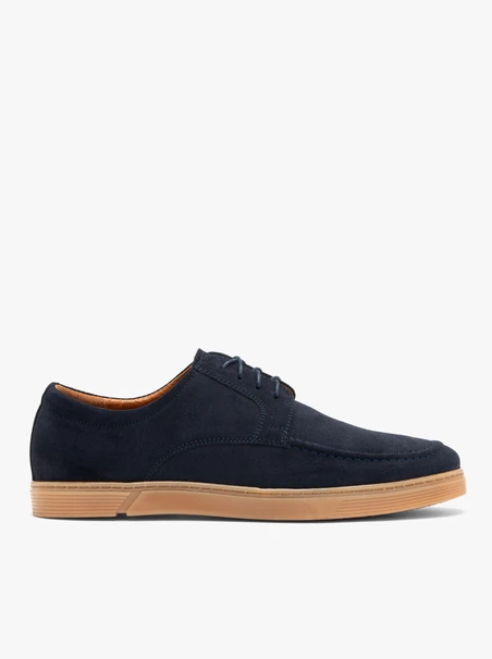 Herren Halbschuhe aus Veloursleder in Marineblau