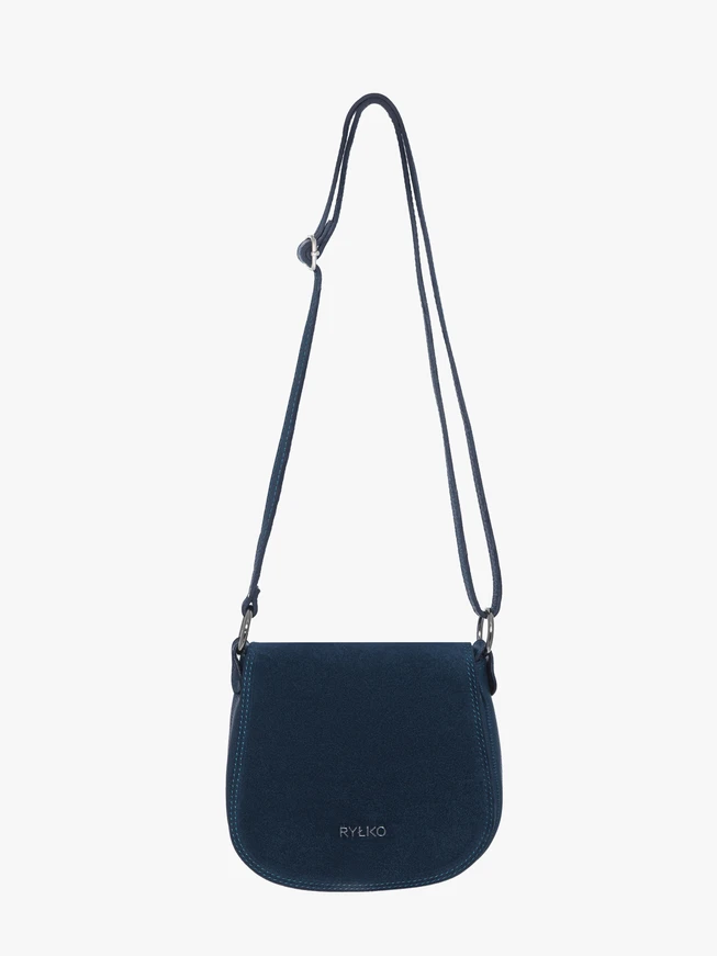 Marineblaue Posttasche mit Klappe