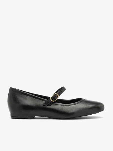 Schwarze Damenballerinas mit Riemen