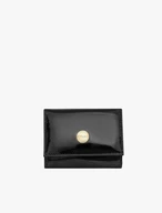 Lackiertes Damenportemonnaie in Schwarz