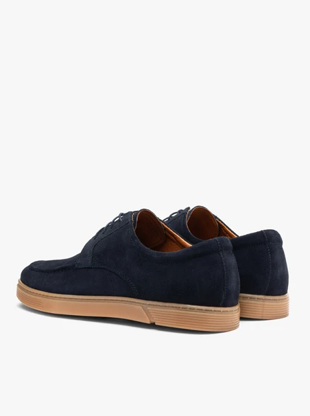 Herren Halbschuhe aus Veloursleder in Marineblau