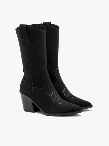Schwarze Cowboystiefel mit halbhohem Schaft