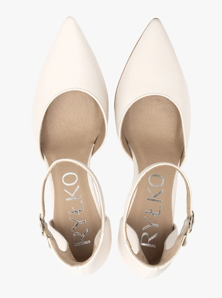 Zweiteilige cremefarbene Stiletto-Pumps