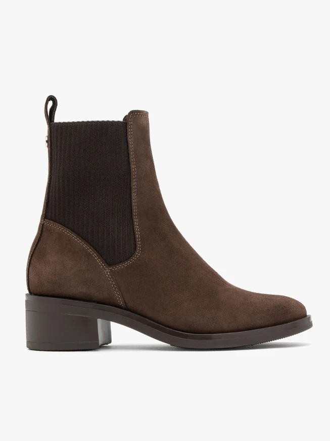 Braune Damen-Slingbacks mit dekorativem Gummiband