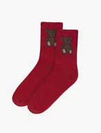 Rote Damensocken mit dekorativem Aufdruck