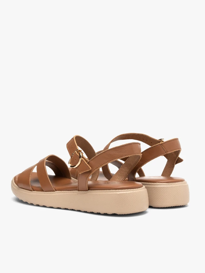 Hellbraune Damen-Sandalen