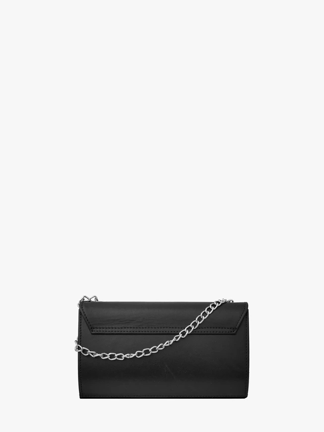 Kleine schwarze Handtasche mit Kettenriemen