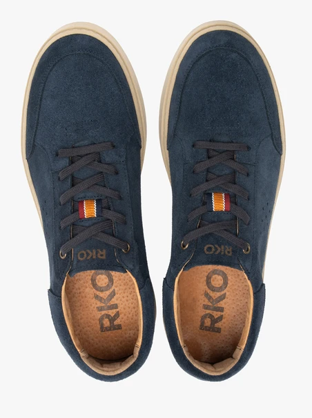 Marineblaue Herren-Sneaker aus Velours