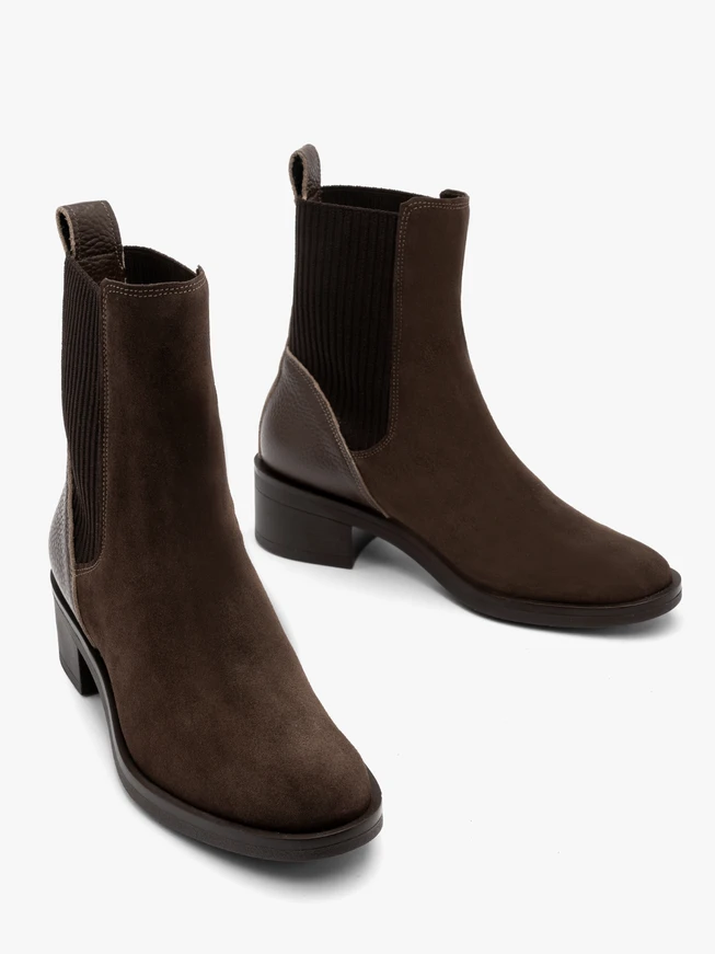 Braune Damen-Slingbacks mit dekorativem Gummiband