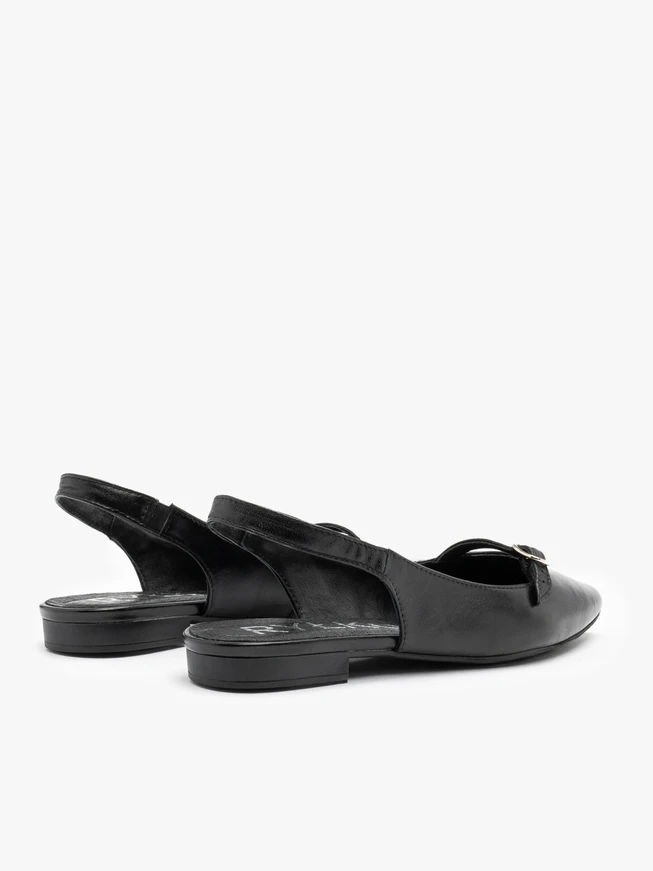 Schwarze Slingback-Ballerinas