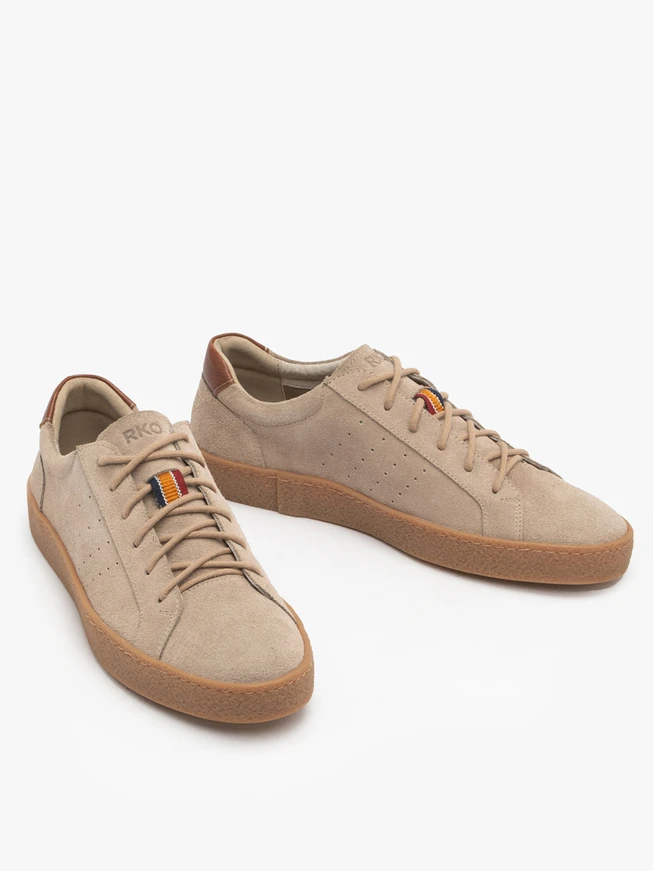 Beige Herren Schnürhalbschuhe
