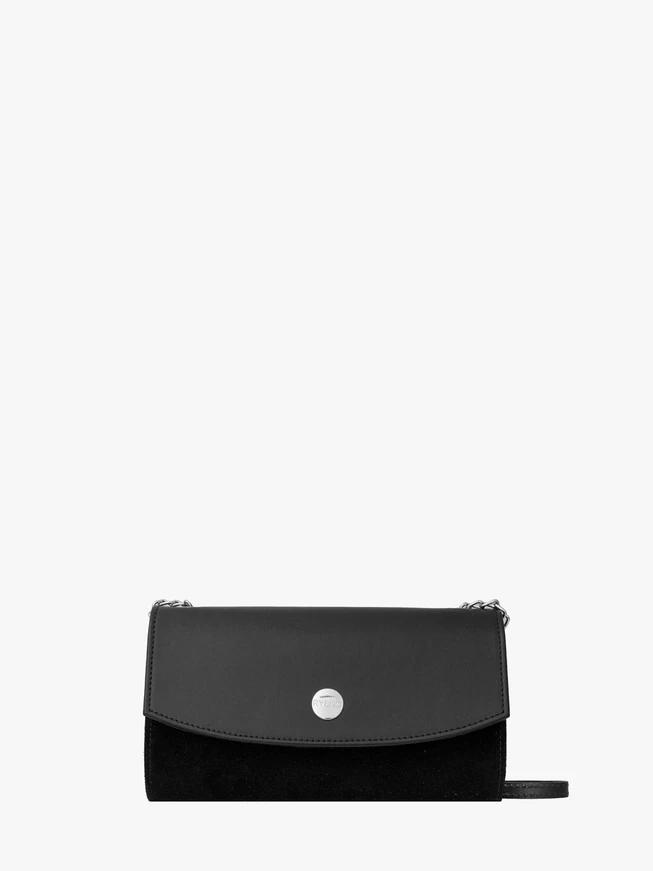 Kleine schwarze Handtasche mit Kettenriemen