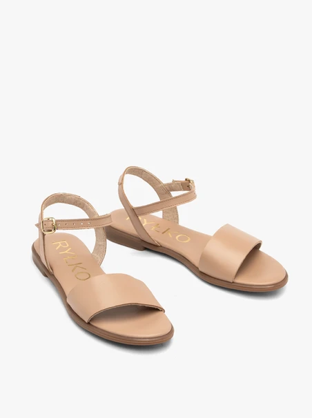 Flache Sandalen für Frauen in Beige