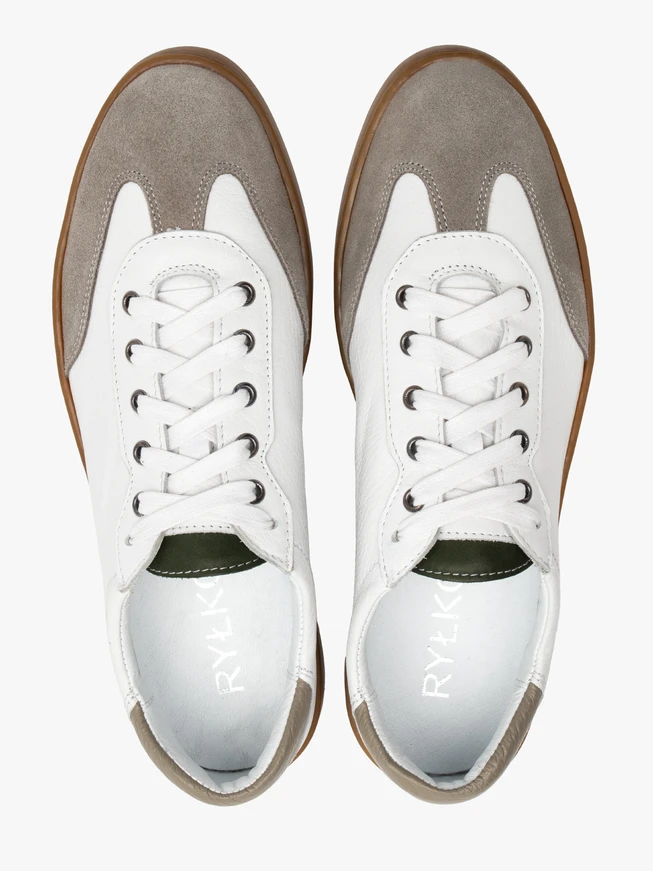 Weiße Schnürhalbschuhe für Männer