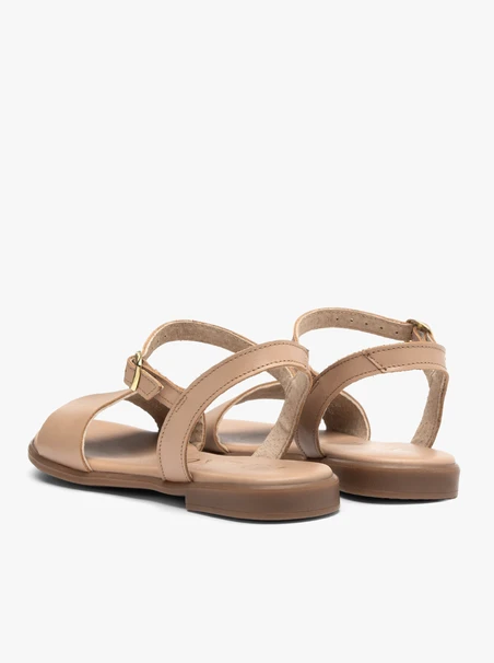 Flache Sandalen für Frauen in Beige
